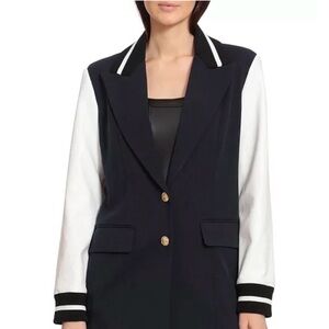 Avec Les Filles Navy and White Blazer